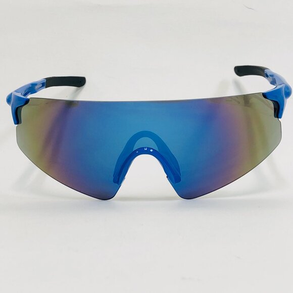 Men Sunglasses Blue Mirror Single One Piece Lens Oversize Wrap Around Lentes New - Picture 3 of 4